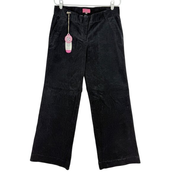 Castway Women Nantucket Island Wide Leg Stretch Black Corduroy Trouser Sz 10 NWT - Picture 1 of 11